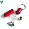 Aluminium Capsule Holder Keyring, Pill Storage Case Keychain, Metal Box Keytag