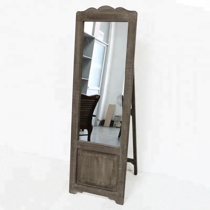Antique Vintage Farhouse Rustic Wood Frame Standing Floor Mirror Antique Vintage Farhouse Rustic Wood Frame Standing Floor Mirror