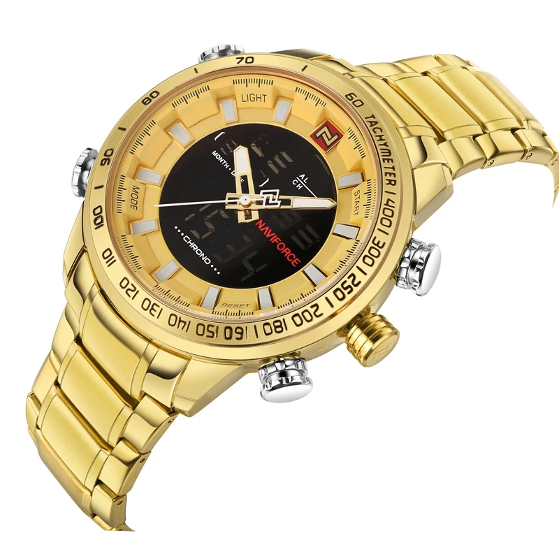 

Luxury Brand NAVIFORCE 9093 Men Waterproof Steel Watches Men's Quartz LED Military Clock Male Sport WristWatch Relogio Masculino