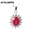 Wedding Romantic Designs 2.5 Carats Created Ruby Pendant Sterling Silver Pendant
