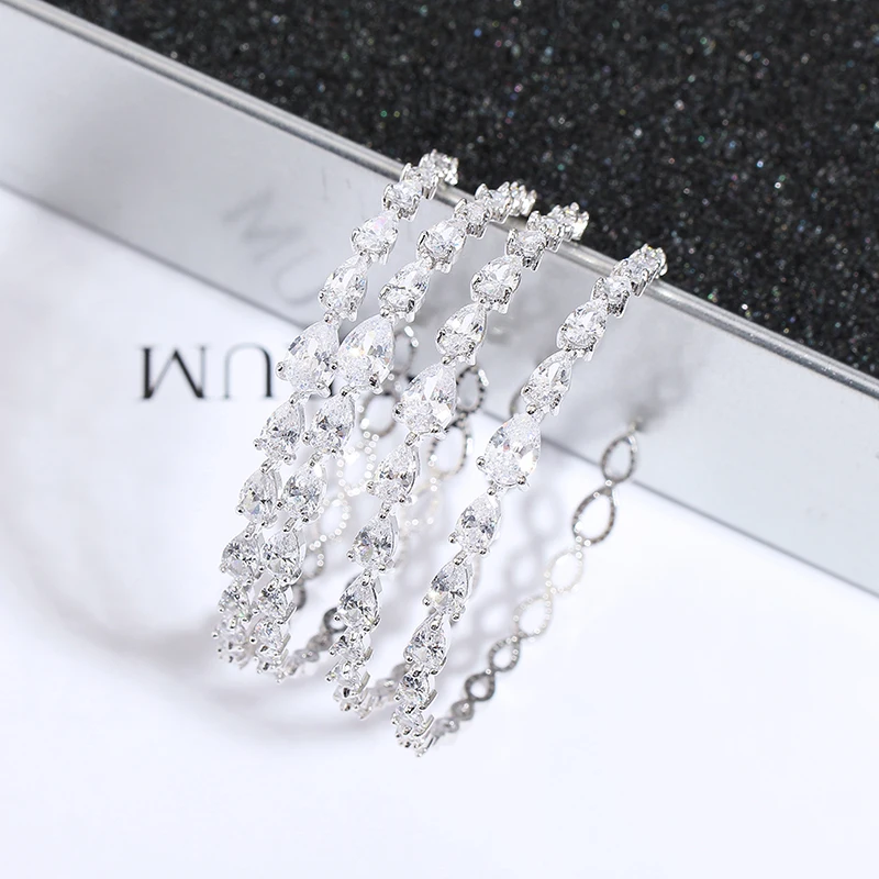 

Wholesale Multicolor Round Hoop Earrings For Women High Quality CZ Jewelry Women Party Banquet Earrings