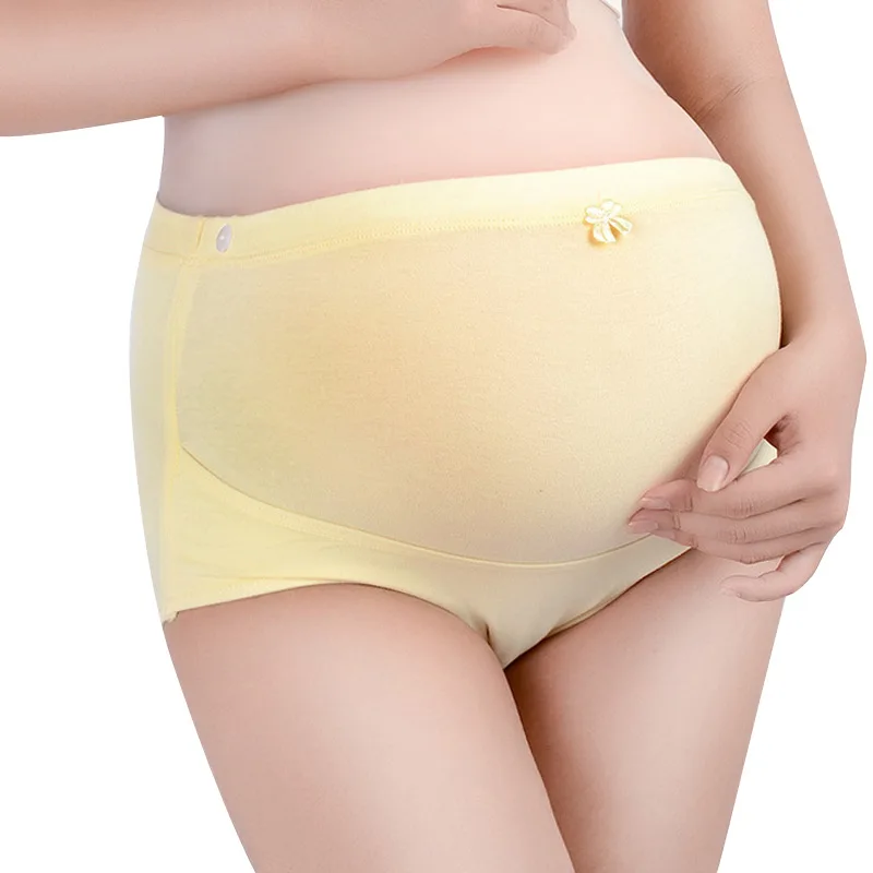 

High Waist Support Maternity Panties Adjustable Plus Size Underpants Comfort Underwear For Pregnant Women US EU sizing, Pink yellow blue