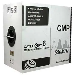 Arrowmounts AM-Cat6-Bulk-011WT 1000' Cat 6 Cat6 Solid Ethernet LAN Network Cable Plenum (CMP) White