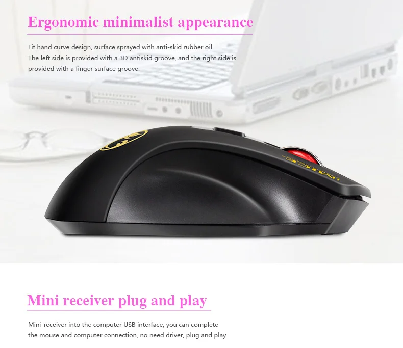 Imice E1800 Wireless 2.4g Normal Computer Mouse Optical Wireless Laptop