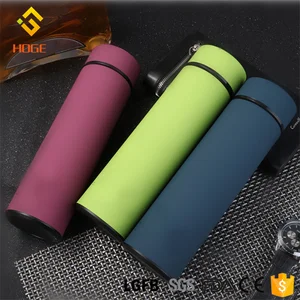 Image of Private Label Rubber Paint Thermos Vacuum Flask Bottle Matt Soft Touch Stainless Steel Water Bottle 500ML