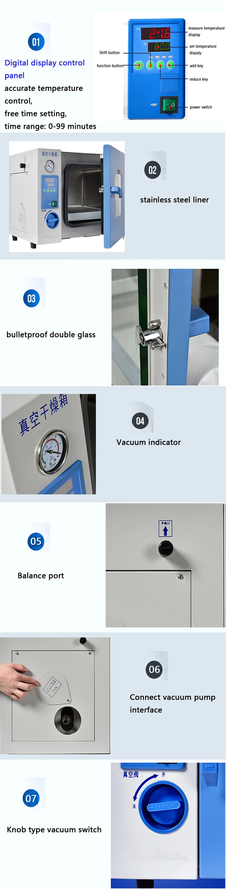 Laboratory with Pump Bho Curing Price Dry Chamber Small Extraction Industrial  Cabinet Microwave vacuum drying oven