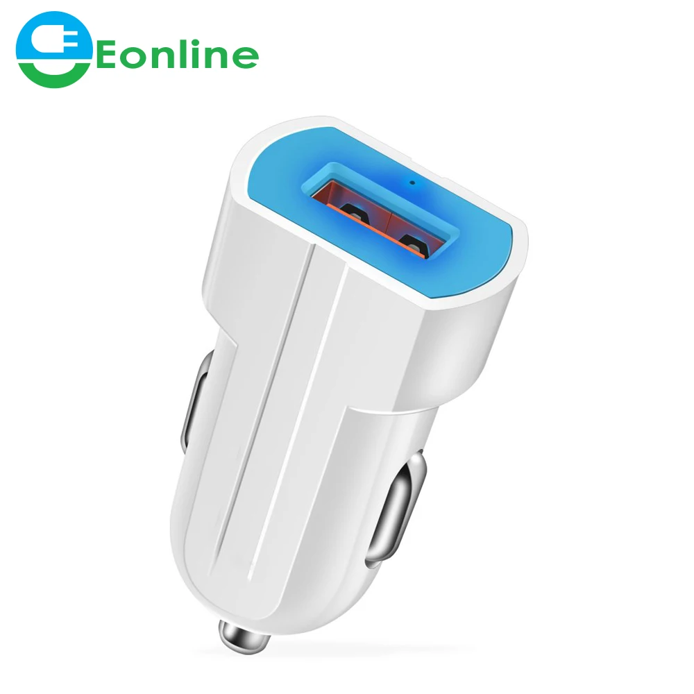 

Car USB Charger Quick Charge QC3.0 Mobile Phone Charger 1 Port USB Fast Car Charger for iPhone XS 8 7Plus Samsung S9 S8 Tablet, White