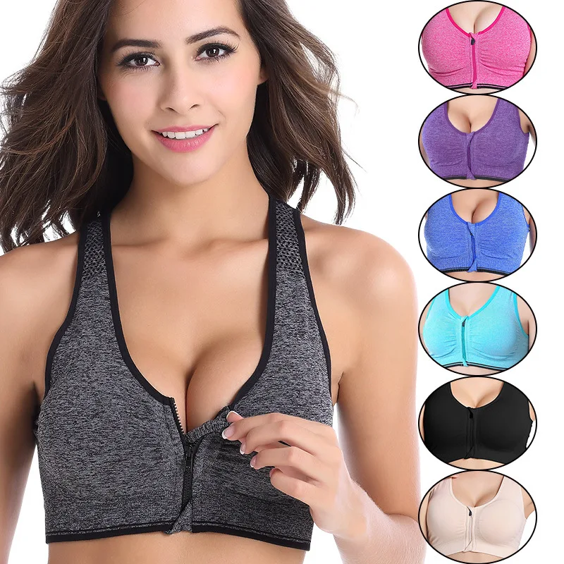 

Hot fashion comfortable girls breathable Front pull yoga sports bra