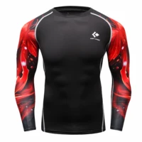 

Sportswear mma rash guard manufacturer long sleeve rash guard men 3d printing sublimation design your own clothes