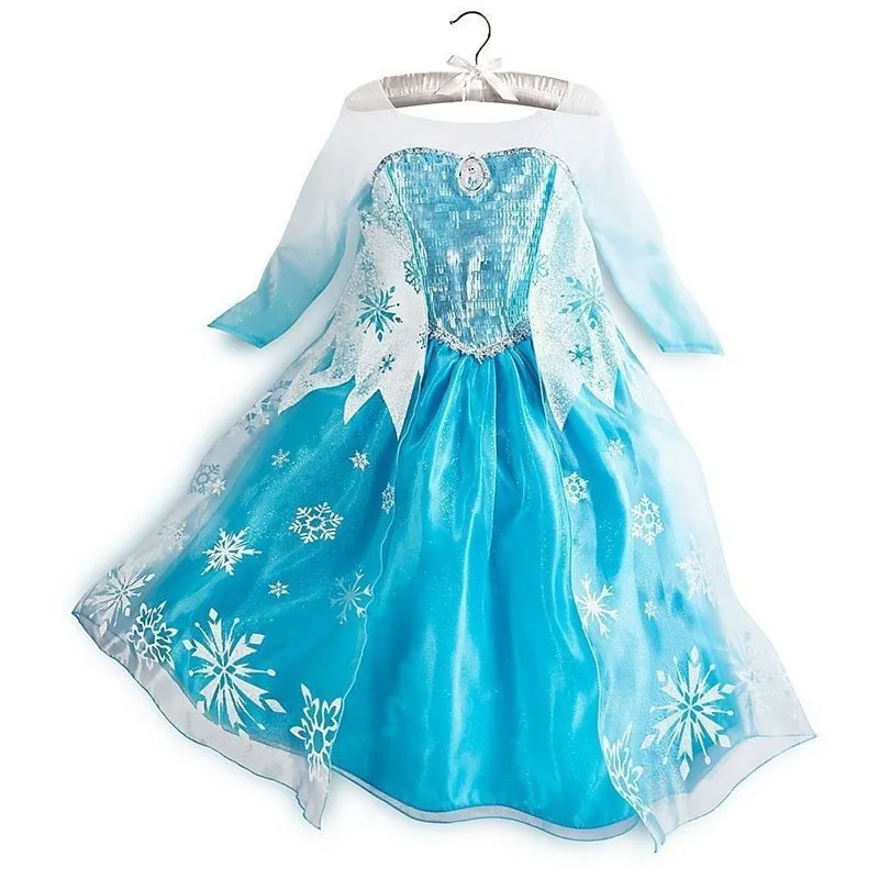 

Wholesale Halloween Clothing Dress Up Princess Costumes Elsa Anna Frozen Girl Dress BXDR, Blue