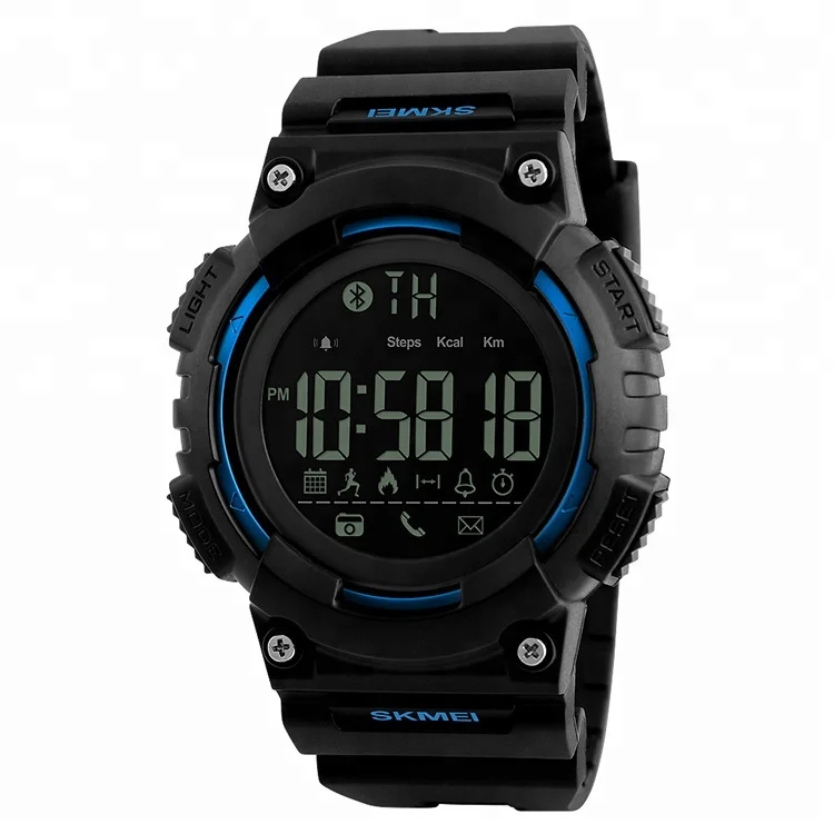 

Best quality digital reloj hombre stainless steel buckle smart watch skmei 1256, Green;blue;black;red