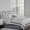 Fashion Plain White Brown bed set hotel decorative top sheet