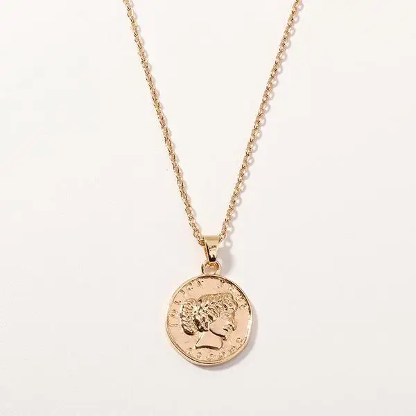 

2019 New Womens Alloy Coin Virgin Mary Face Minimalist Necklace Jewelry For Ladies, Picture