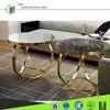 CN8001 gold stainless steel legs tempered glass coffee table