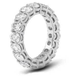 Jewelry Manufacturer 925 Sterling Silver 4mm CZ Eternity Band Ring 2