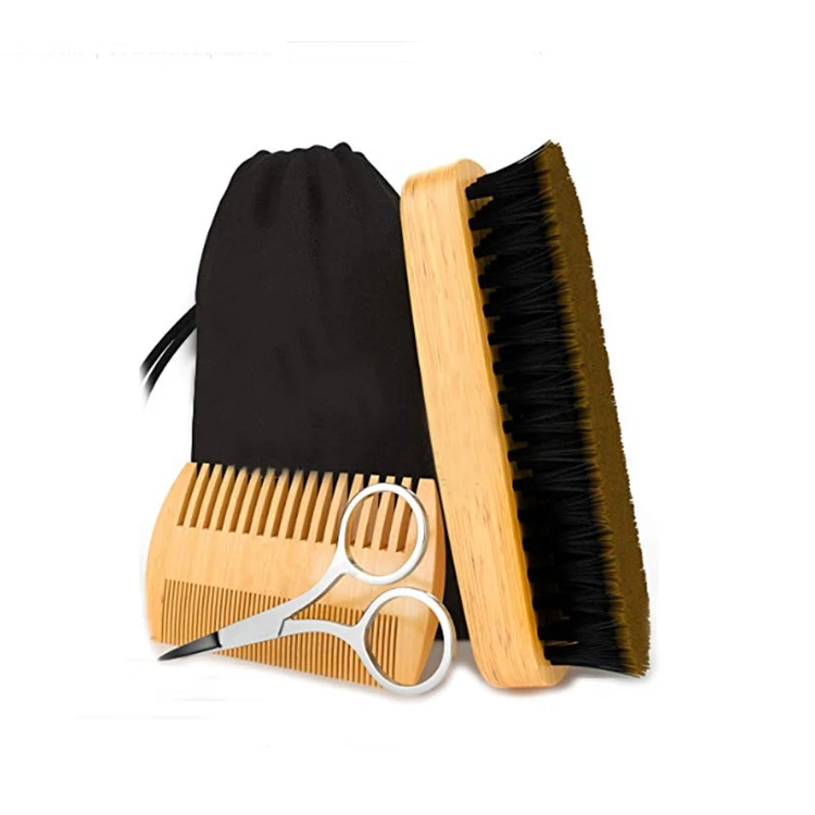 

MS Amaozn customizable scissors beard care peac wood comb beechwood beard grooming kit