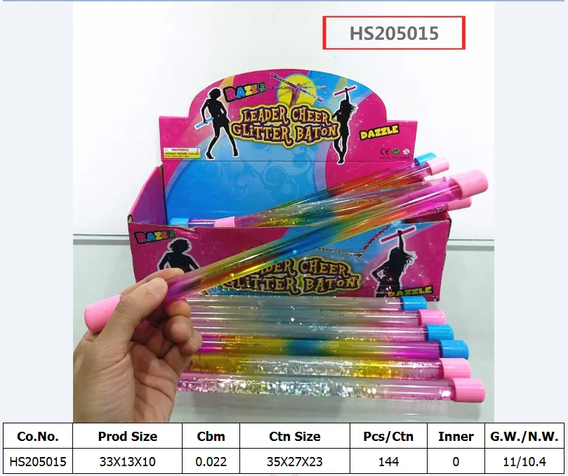 HS205015, Huwsin Toys, Dollar shop Leader cheer glitter baton toy
