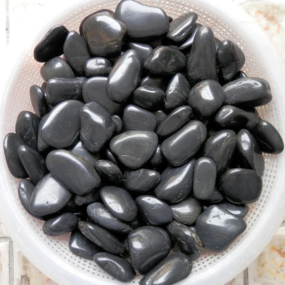 HS-PE03A noir couleur jade pierre prix/pierre de rivière de galets