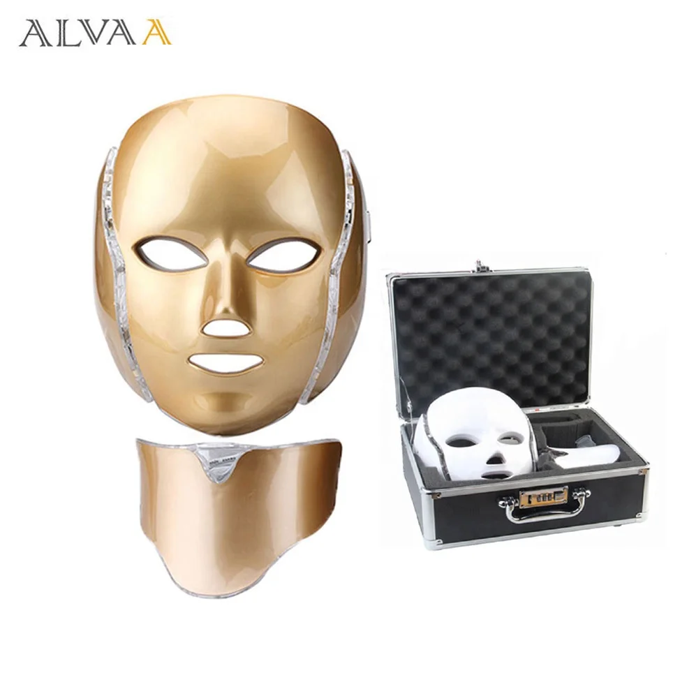 

7 Colors Microcurrent PDT Gold Color Face Mask with Neck Cover