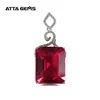 Professional Emerald Cut Square Corundum Ruby Pendant Custom Designs
