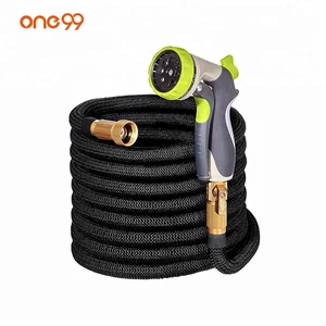 Image of Premium Car washing extendingretractable 50FT water pipe latex garden hose with Brass Fittings