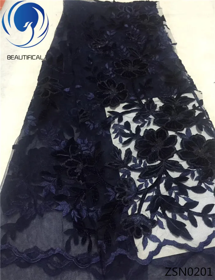 

Beautifical Fashion net lace Jacquard fabric 2017 High quality Sequins african tulle lace fabric for dress 5yards ZSN02, Black;other