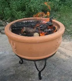 Fir 0002 Top Quality Iron Stand Terracotta Red Clay Fire Pit Buy