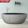 Luxury Lion Head Pedestal Natural Stone Bath Tub