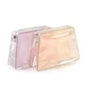 Clear pvc satin sponge cosmetic bag