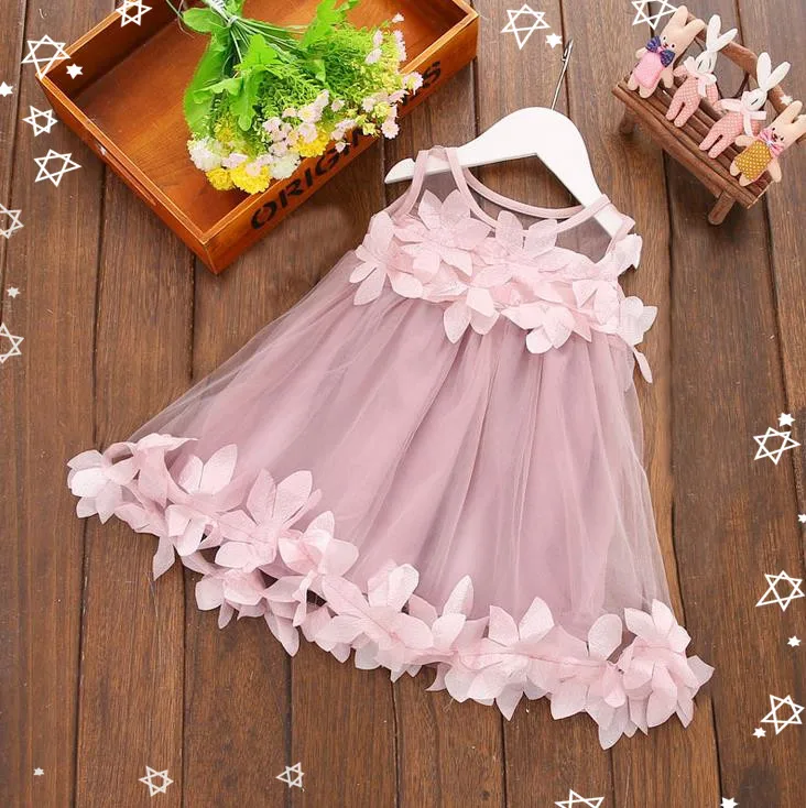 

vintage casual 100% cotton girls summer pink party dress kids dresses for girls