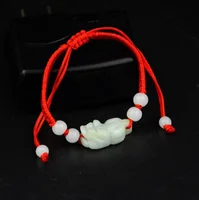 

J2561Women Red Thread String Lucky jade stone Pixiu charm Bracelet