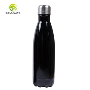 Image of Factory directly sale 500ml black color customized laser logo insulated water bottle stainless steel