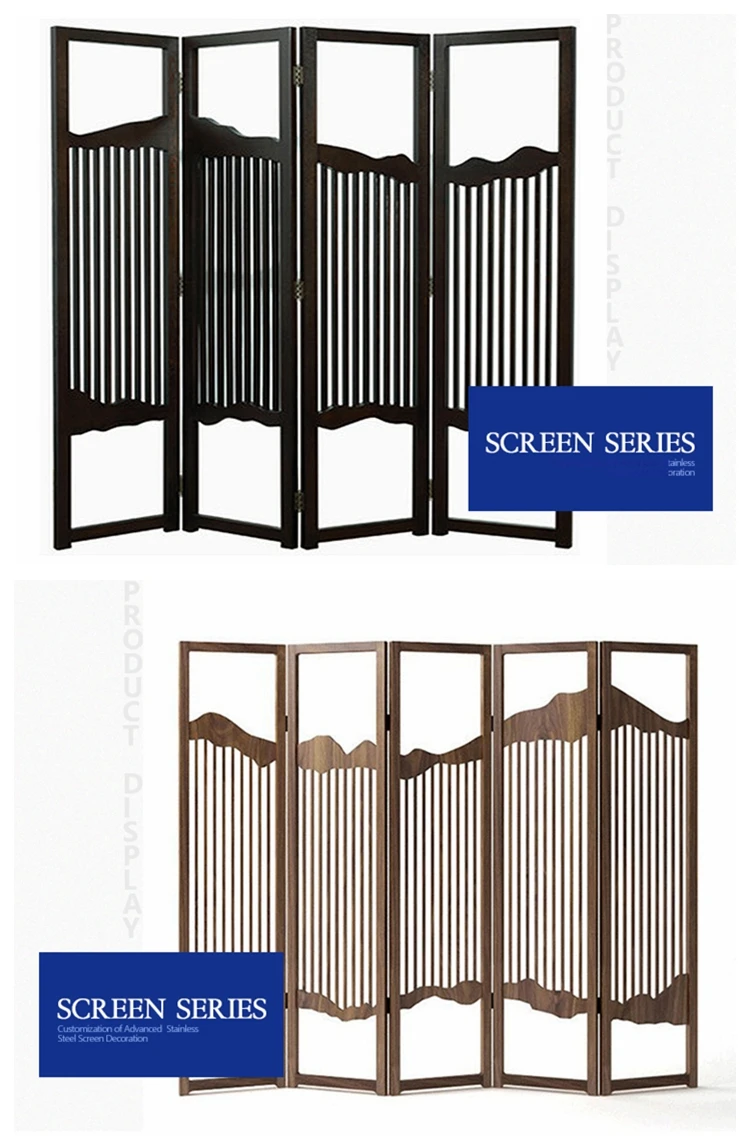 Stainless steel metal art deco folding screen room divider indoor lightweight decorative antique style folding screen divider