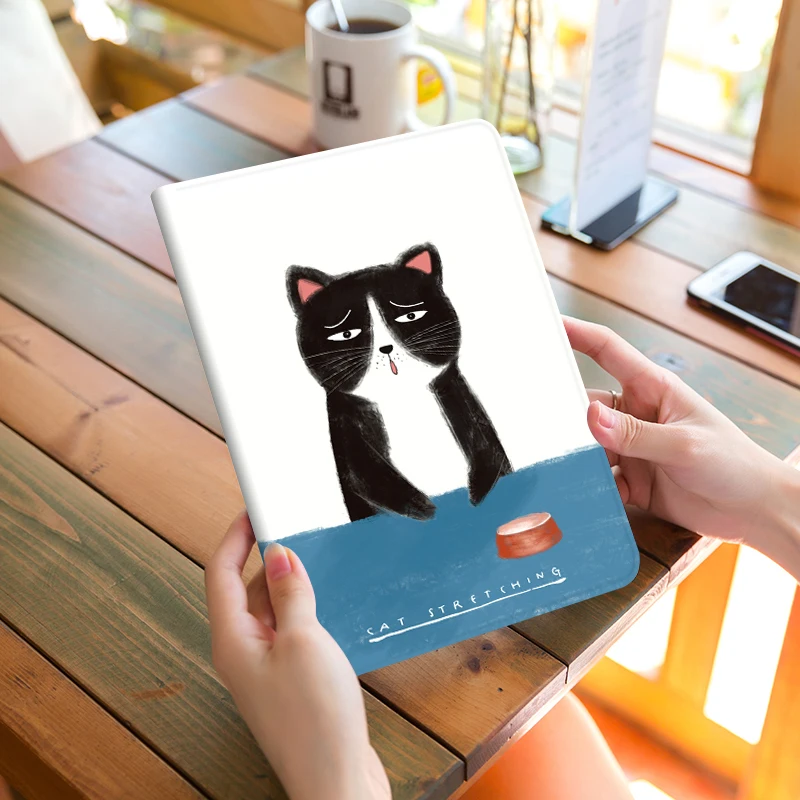 

Best Selling Products Tablets Case Cat Cartoon Painting Customized Cover for iPad Mini5 New 2019