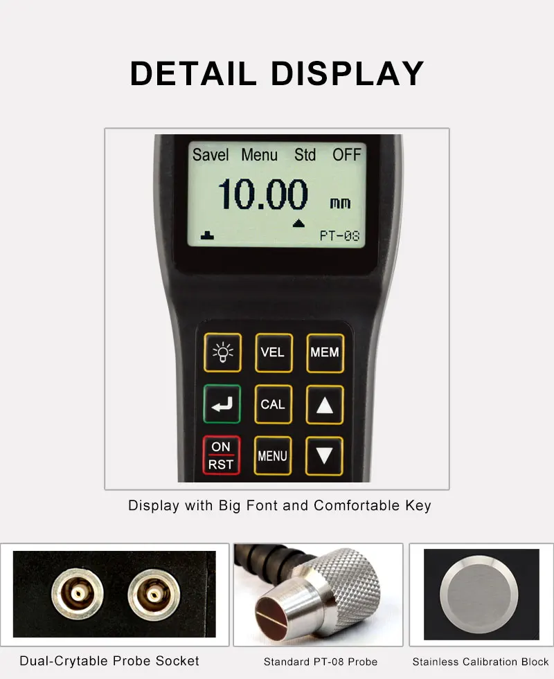 Yushi Um2 High Accuracy Thickness Tester Portable Ultrasonic Thickness