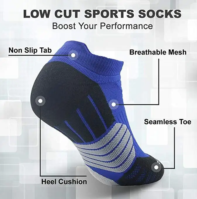 Premium  heel   cushion     seamless   toe        Athletic Running Socks  with   breathable   mesh