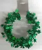 Metallic PVC Green Christmas Stars Wire Tinsel Garland String