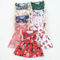

Baby Girl Cotton Frocks Design Flutter Sleeve Baby Girl Summer Dress One Piece Pearl Dress