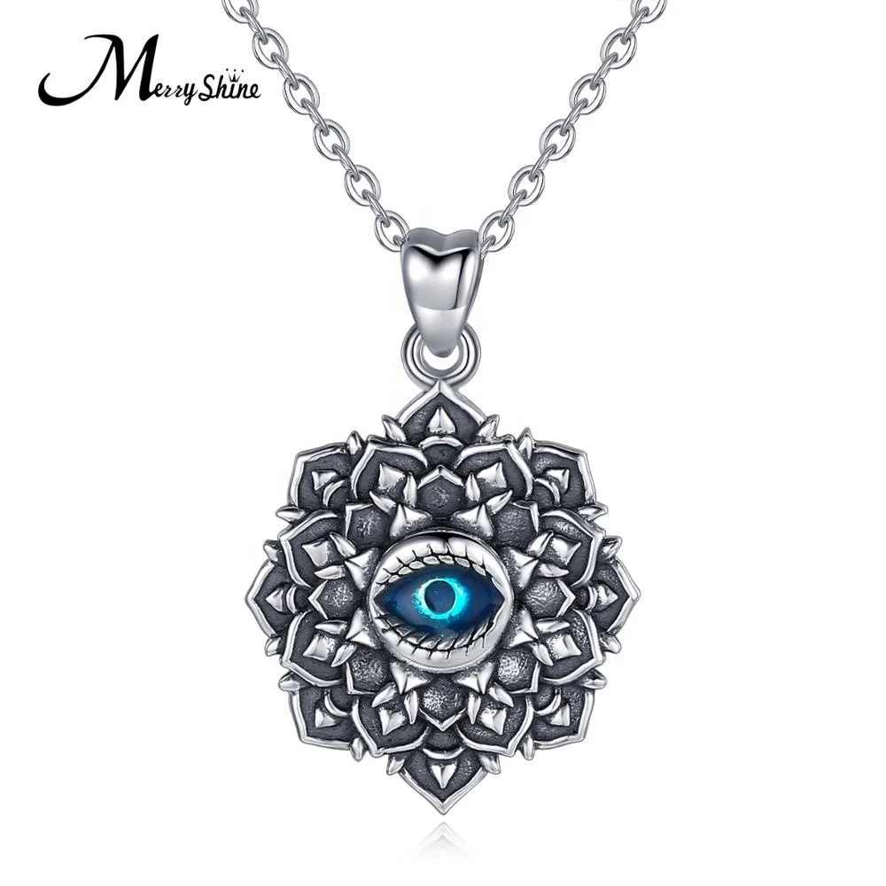 

925 silver jewelry Crystal Pendant turkish blue eye necklace