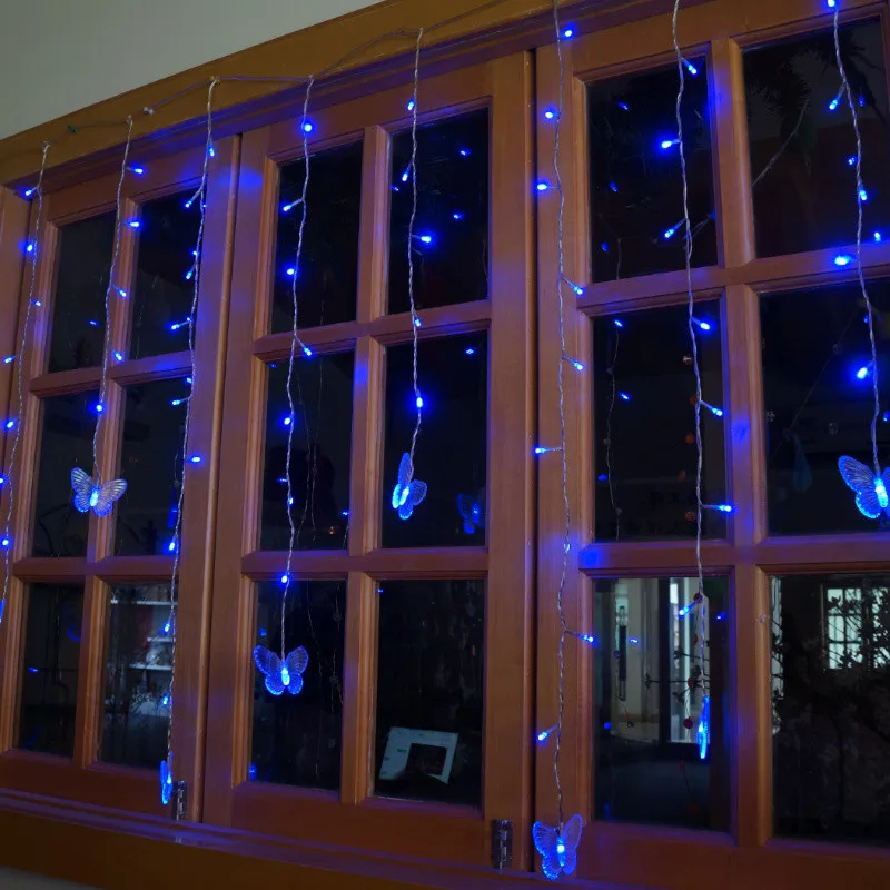 Evermore holiday time large red green blue RGB flashing led icicle lights chain for windows