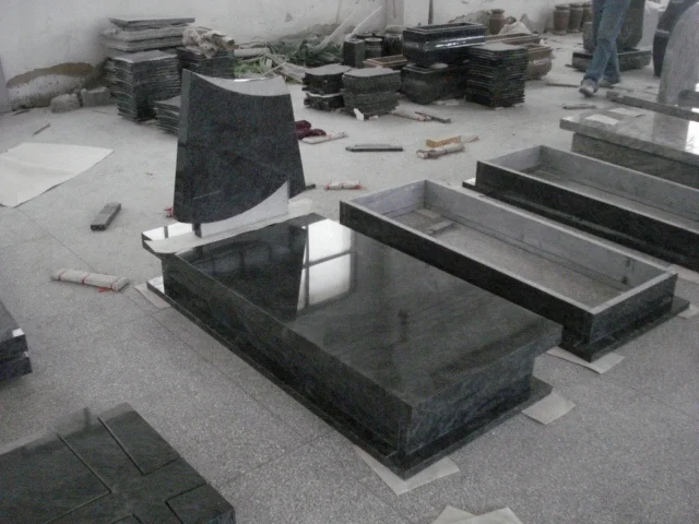 
Professional design fast delivery black marble headstone 