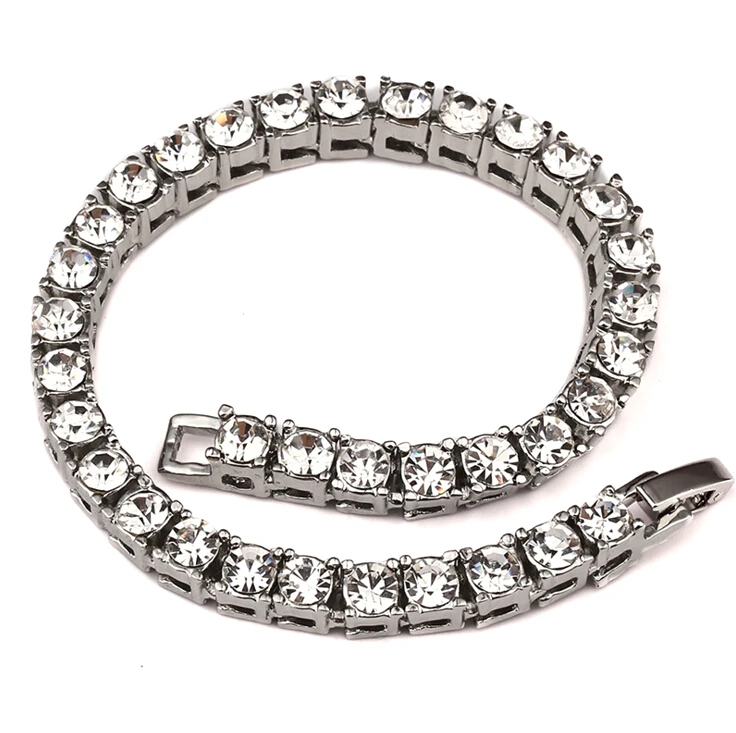 

Latest Fashion CZ Crystal Silver Tennis Bracelet For Men And Boys