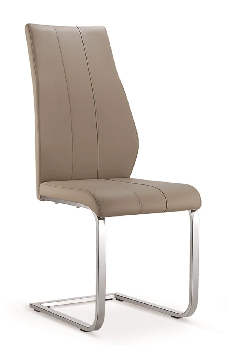 China factory seller PU Leather chrome metal Leg dining chair