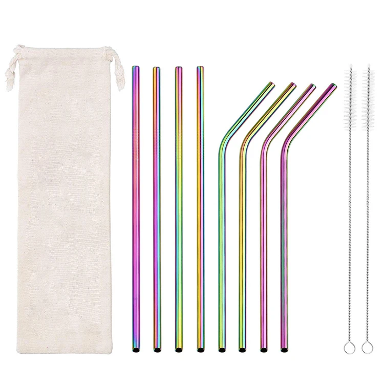 

Ecofriendly Custom Drinking Metal Straws Set Reusable Stainless Steel Straw