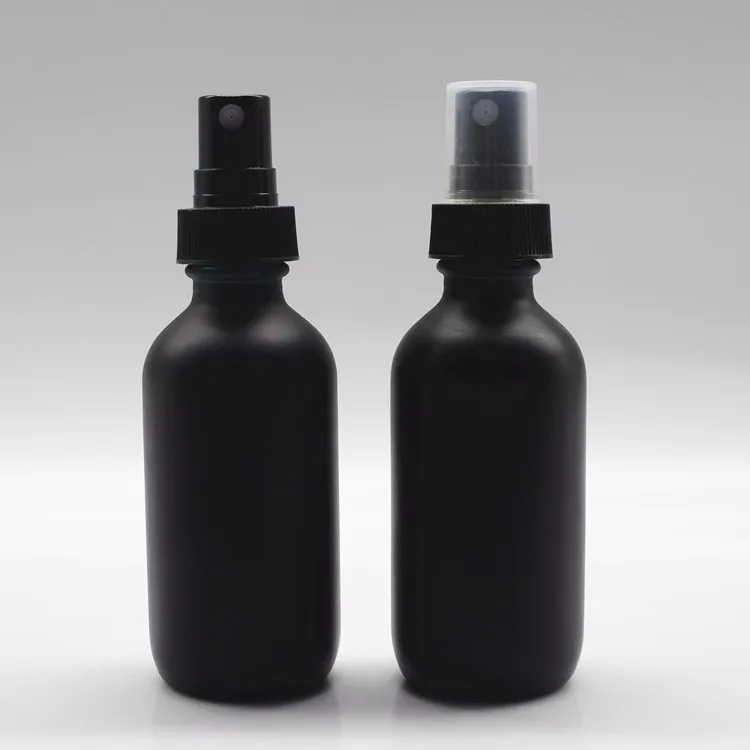 Download 2 Oz Black Frosted Boston Round Glass Pump Spray Bottle ...