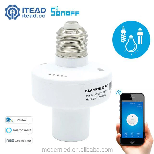 Sonoff Slampher E27 Wifi Light Bulbs Holder 433mhz Rf Wireless Light Holder For Smart Home Ios Android Phone Remote Control Buy Sonoff Slampher E27 Sonoff Slampher Sonoff Product On Alibaba Com