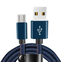 

Fashion Jean Denim 1M 2.4A Micro USB Data Cable Charging Cable for Android
