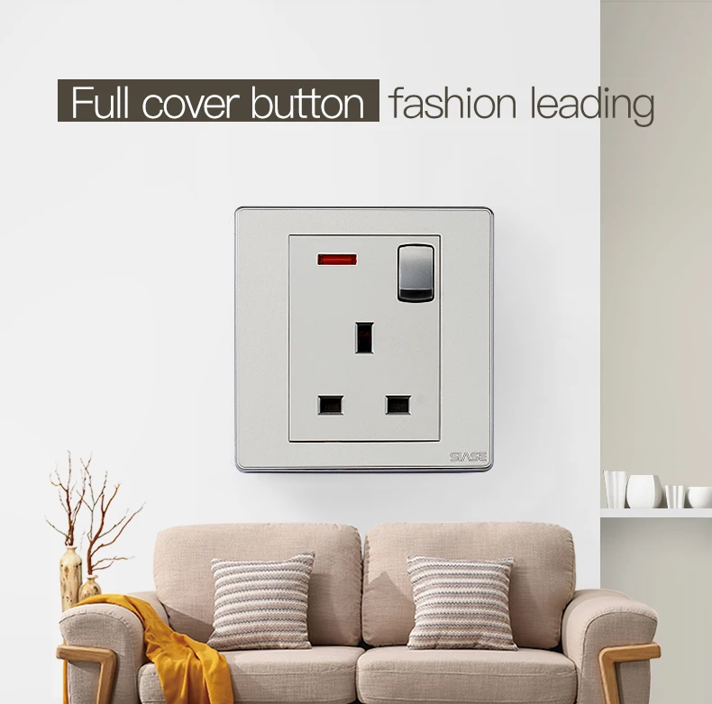 250v electrical wall switched 2 gang socket uk standard