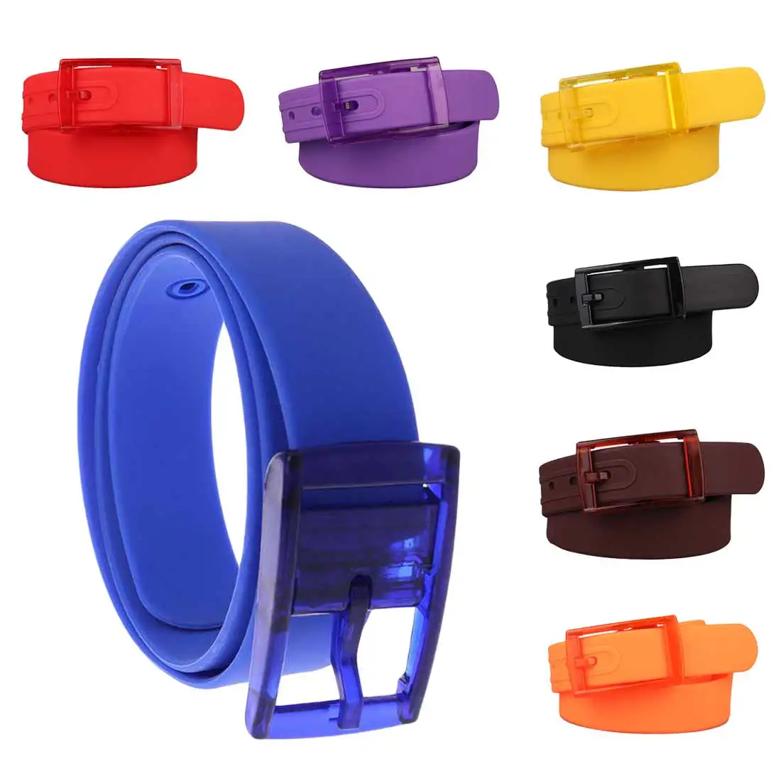 2019 Fashion Silicone Belt Friendly Candy Color Silicone Rubber Leather ...