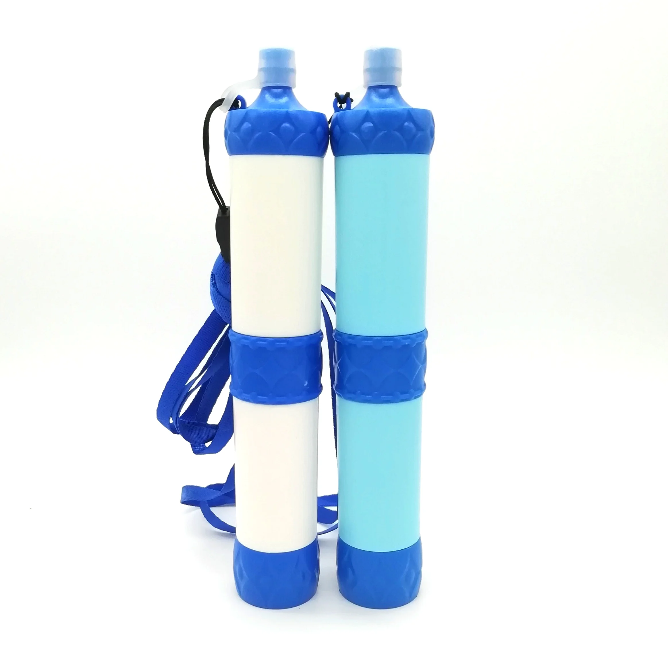 

1000L Outdoor Water Filter, Personal Life Water Filter Straw camping water purifier straw, 1. dark blue + white 2. dark blue + light blue